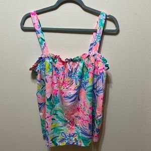 Lilly Pulitzer Pink and Blue Floral Tank Top